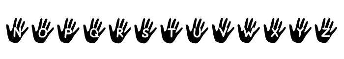 Hand Play Right Font UPPERCASE