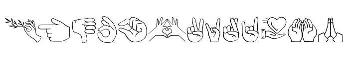 Hand Sign Emoji Font UPPERCASE