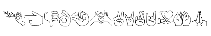 Hand Sign Emoji Font LOWERCASE