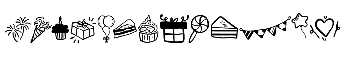 Hand drawn birthday Font LOWERCASE