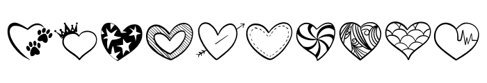 Hand drawn heart Font OTHER CHARS