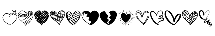 Hand drawn heart Font LOWERCASE