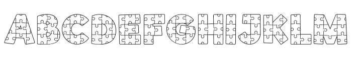 Handdrawn Jigsaw Puzzle Font 6  Font UPPERCASE