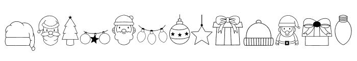 Happy Christmas Dingbats Font UPPERCASE