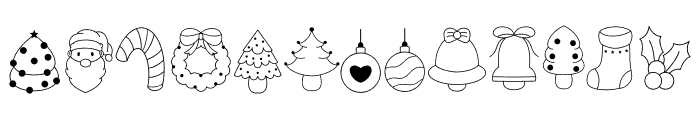 Happy Christmas Dingbats Font UPPERCASE