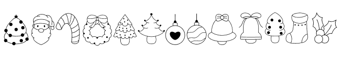 Happy Christmas Dingbats Font LOWERCASE