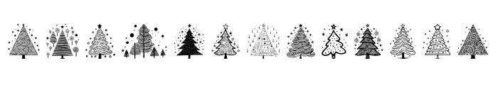 Happy Christmas tree Regular Font UPPERCASE