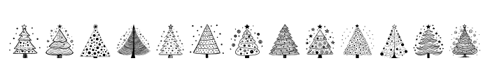 Happy Christmas tree Regular Font UPPERCASE