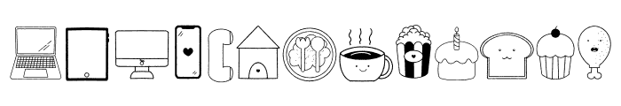 Happy Daily Dingbats Font LOWERCASE