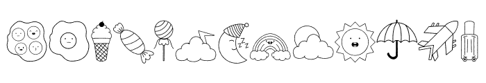Happy Daily Dingbats Font LOWERCASE