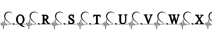 Heart Beat Monogram Regular Font UPPERCASE