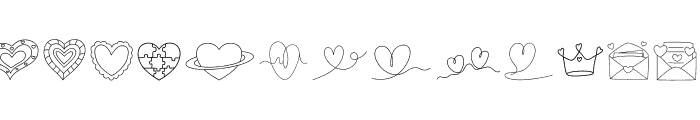 Heart Doodle Font UPPERCASE