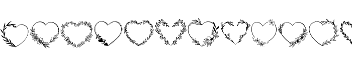 Heart Frame Font UPPERCASE