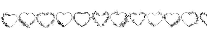 Heart Frame Font LOWERCASE