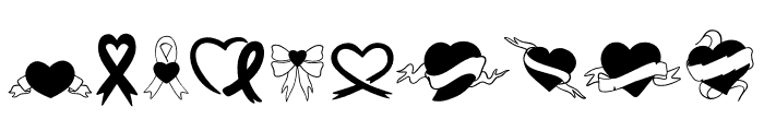 Heart Ribbon Font OTHER CHARS