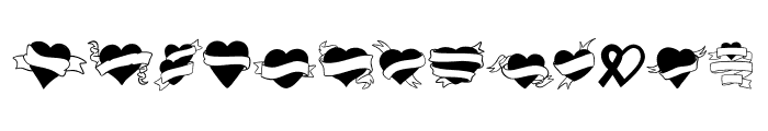 Heart Ribbon Font UPPERCASE