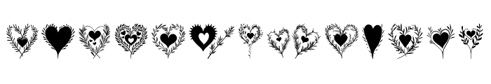 Heart Rosemary Sprigs Regular Font UPPERCASE