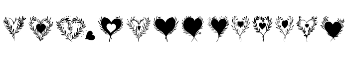 Heart Rosemary Sprigs Regular Font UPPERCASE