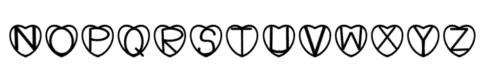 Heart Zig Zag Decorative Font LOWERCASE