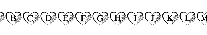 Heart and Flower Monogram Font UPPERCASE