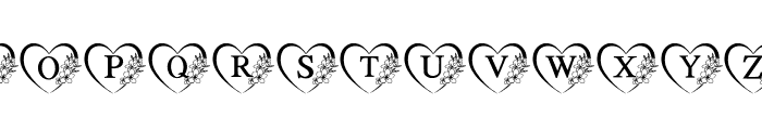 Heart and Flower Monogram Font UPPERCASE