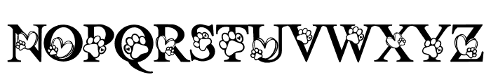 Heart animal Font UPPERCASE