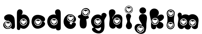 Heart bubble Regular Font LOWERCASE