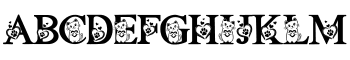 Heart cat Font UPPERCASE