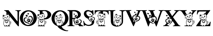 Heart cat Font UPPERCASE