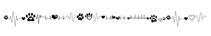 Heartbeat and Paw Font OTHER CHARS