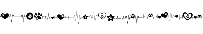 Heartbeat and Paw Font LOWERCASE