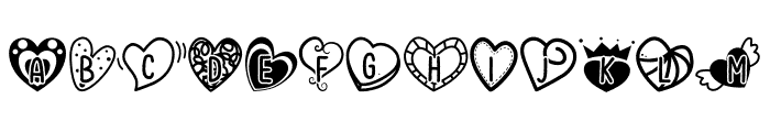 Hearts - Alphabets Font UPPERCASE