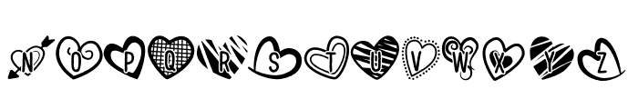 Hearts - Alphabets Font UPPERCASE