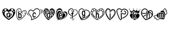 Hearts - Alphabets Font LOWERCASE