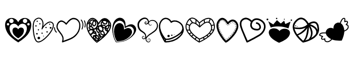 Hearts - Only Font UPPERCASE