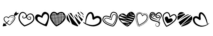 Hearts - Only Font UPPERCASE