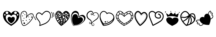 Hearts - Only Font LOWERCASE