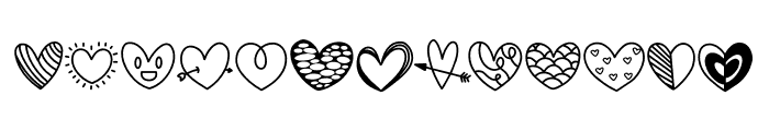 Hearts doodle Font UPPERCASE