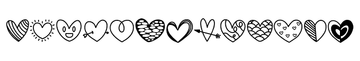 Hearts doodle Font LOWERCASE