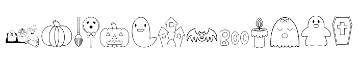 Hello Halloween Dingbats Font UPPERCASE