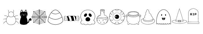 Hello Halloween Dingbats Font UPPERCASE