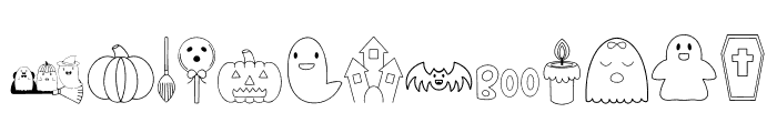 Hello Halloween Dingbats Font LOWERCASE