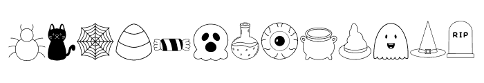 Hello Halloween Dingbats Font LOWERCASE