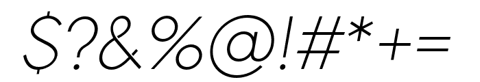 Hemenix Extralight Italic Font OTHER CHARS