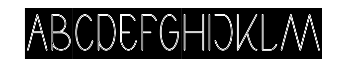 High Thin Light-Hollow-Inverse Font UPPERCASE