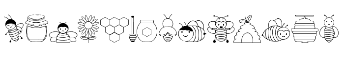 Honey Bee Dingbats Font LOWERCASE