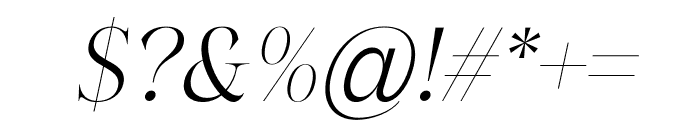 Hosera Italic Font OTHER CHARS