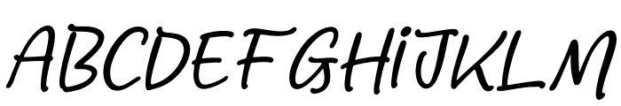 Hugshine Growter Italic Font UPPERCASE