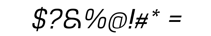 Hurufo & Numero Thin Italic Italic Font OTHER CHARS