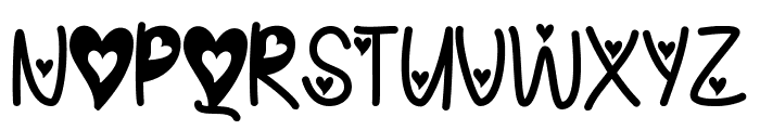 I Found My Valentine Hearted Font UPPERCASE